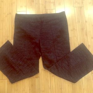 Loft Pull On Charcoal Marled Pintuck Pants